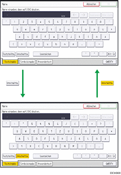 Abbildung der Tasten