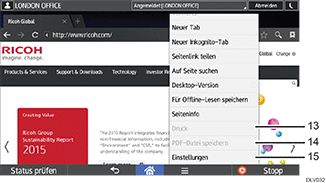 Nummerierte Abbildung zur Modusänderung