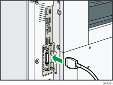 Abbildung des Anschlusses des IEEE-1284-Schnittstellenkabels