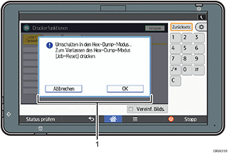 Nummerierte Abbildung des Bedienfelds