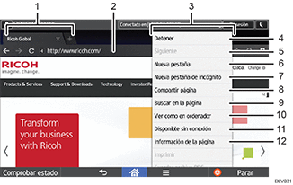 Ilustración numerada de cambio de modo
