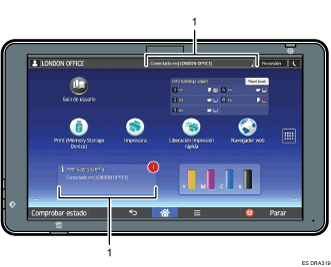 Ilustración del panel de mandos, ilustración con llamadas numeradas