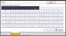 Ilustración de la pantalla panel de mandos