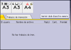 Ilustración de la pantalla panel de mandos