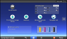 Ilustración de la pantalla panel de mandos