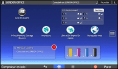 Ilustración de la pantalla panel de mandos