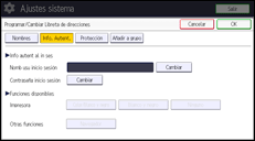 Ilustración de la pantalla panel de mandos