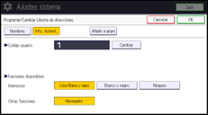 Ilustración de la pantalla panel de mandos