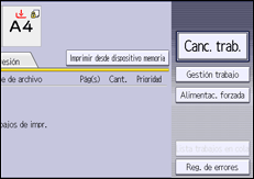 Ilustración de la pantalla panel de mandos