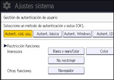 Ilustración de la pantalla panel de mandos