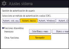 Ilustración de la pantalla panel de mandos