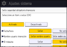 Ilustración de la pantalla panel de mandos