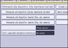 Ilustración de la pantalla panel de mandos