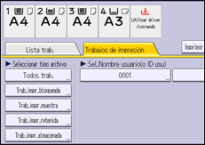 Ilustración de la pantalla panel de mandos