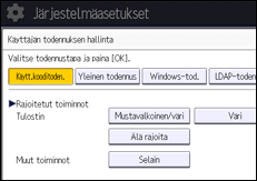 Käyttöpaneelin näyttö