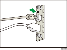 Illustration du raccordement du câble USB