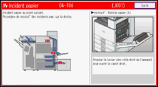 Illustration de l'écran du panneau de commande