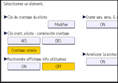 Illustration de l'écran du panneau de commande
