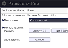 Illustration de l'écran du panneau de commande