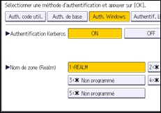 Illustration de l'écran du panneau de commande