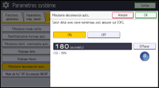 Illustration de l'écran du panneau de commande