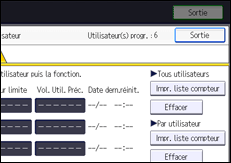 Illustration de l'écran du panneau de commande