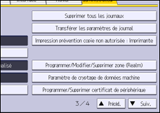 Illustration de l'écran du panneau de commande