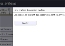 Illustration de l'écran du panneau de commande