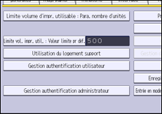 Illustration de l'écran du panneau de commande