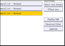 Illustration de l'écran du panneau de commande