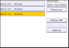 Illustration de l'écran du panneau de commande