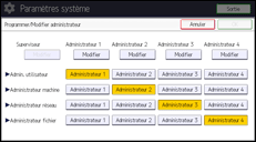 Illustration de l'écran du panneau de commande
