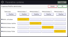 Illustration de l'écran du panneau de commande