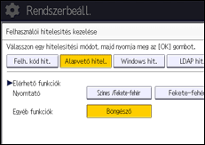 A kezelőpanel ismertetése