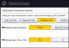 A kezelőpanel ismertetése