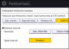 A kezelőpanel ismertetése