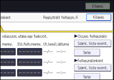 A kezelőpanel ismertetése