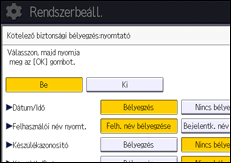 A kezelőpanel ismertetése