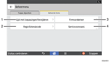 Afbeelding van bedieningspaneel