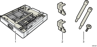 Inhoud papierinvoereenheid afbeelding met referentienummers