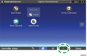 Illustrasjon av betjeningspanelet