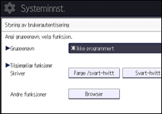 Illustrasjon av betjeningspanelet
