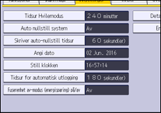 Illustrasjon av betjeningspanelet