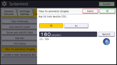 Illustrasjon av betjeningspanelet