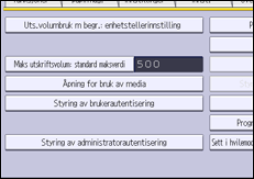Illustrasjon av betjeningspanelet