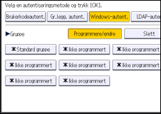 Illustrasjon av betjeningspanelet