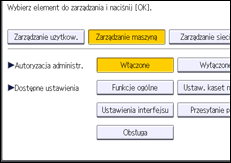 Ilustracja ekranu panela operacyjnego