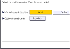 Ilustração do ecrã do painel de operação