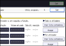 Ilustração do ecrã do painel de operação
