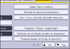 Ilustração do ecrã do painel de operação